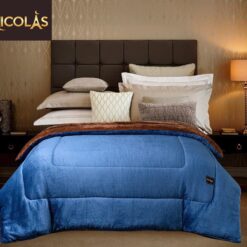 Chăn lông cừu Nicolas Hoàng Kim – Xanh dương