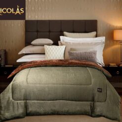 Chăn lông cừu Nicolas Hoàng Kim – Xanh ngọc