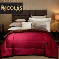 Chăn lông cừu Nicolas Hoàng Kim – Đỏ đô