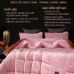Chăn Lông Cừu Cao Cấp Nicolas Kataria – Màu hồng