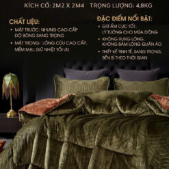 Chăn Lông Cừu Cao Cấp Nicolas Kataria – Màu xanh rêu