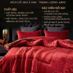 Chăn Lông Cừu Cao Cấp Nicolas Kataria – Màu đỏ đô